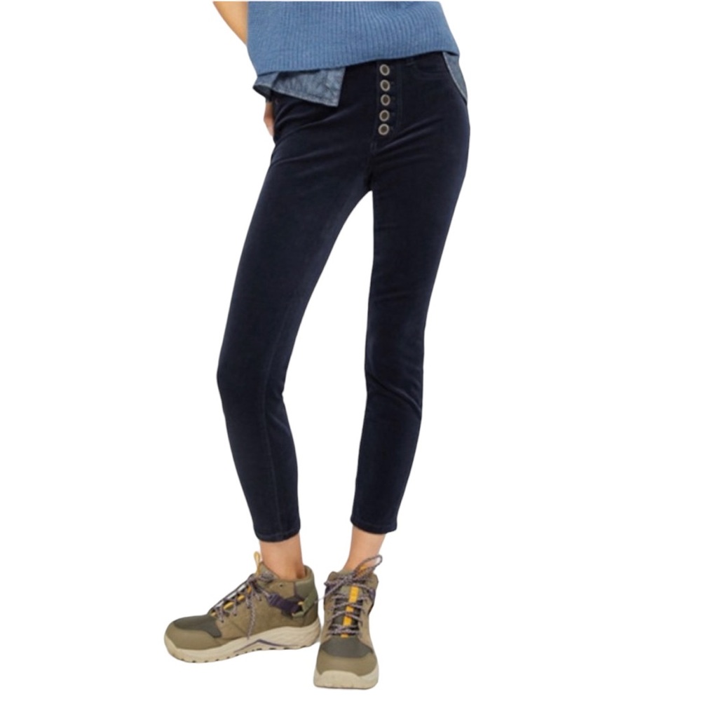 Anthropologie Pilcro High Rise Button Fly Corduroy Velvet Skinny Jeans size 28